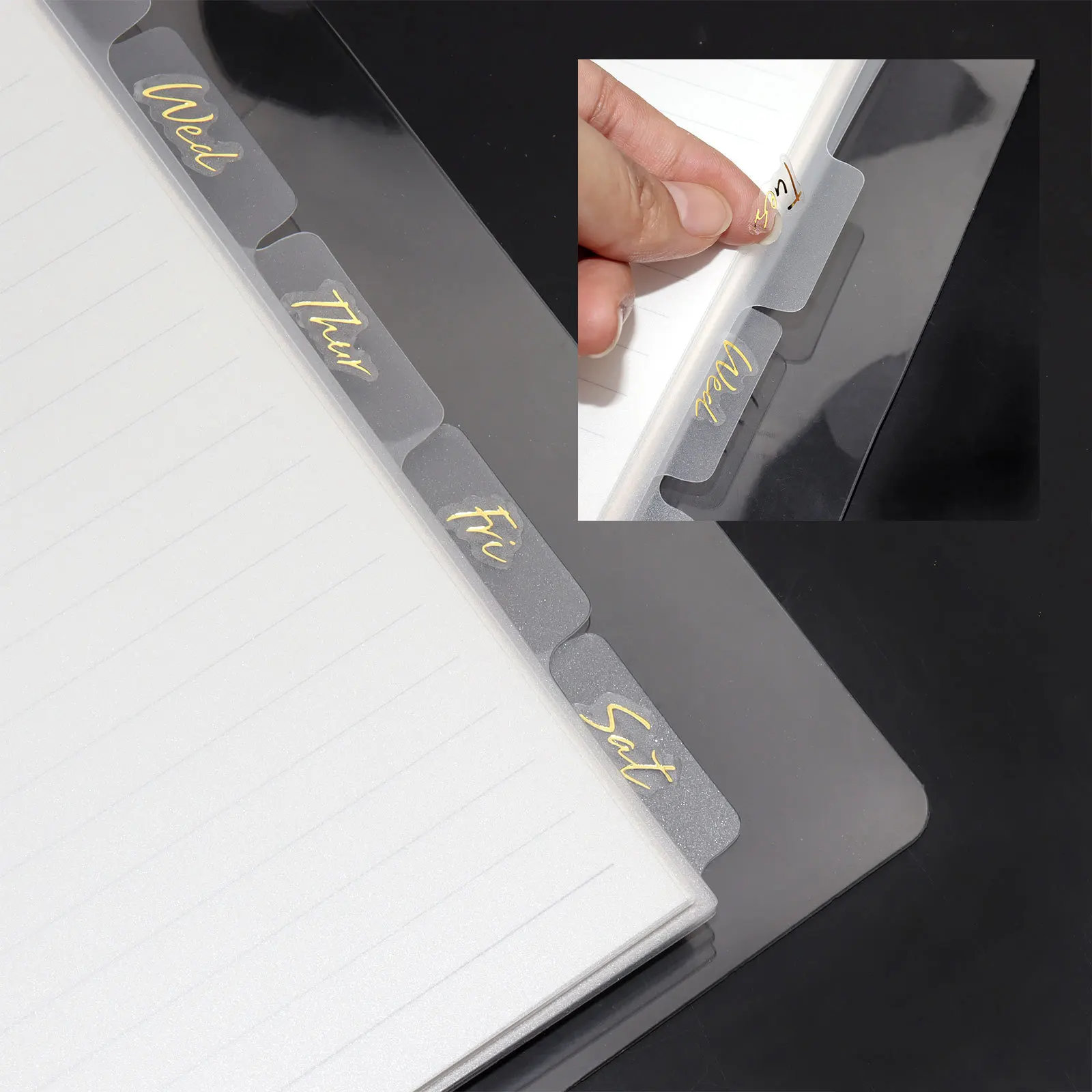 

6pcs/12pcs Book Page Separator Diary Spiral Sharkbang Index Sticker Binder Stationery Transparent Notebook Dividers