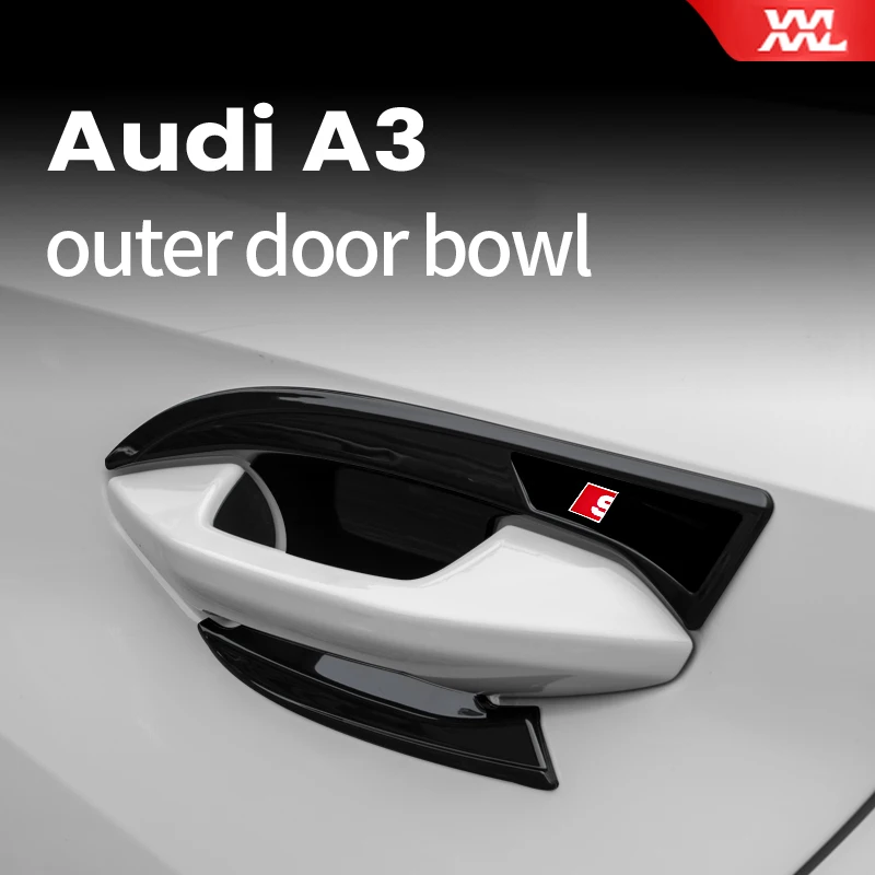 

For Audi A3 8Y 2022 2021 2020 Sportback Limousine New carbon fiber pattern Car Door Bowl Cover Trim Sticker