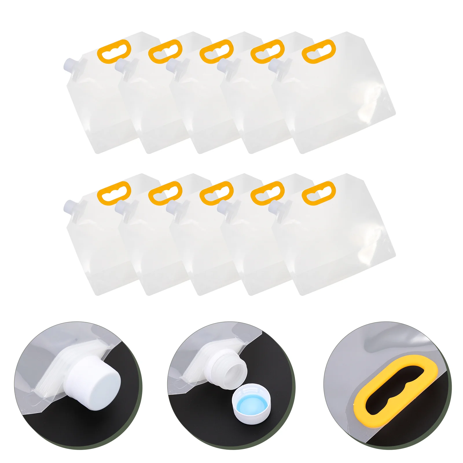 

Plastic Beer Pouch Plastic Flasks Screw Lid Water Bag Clear Soybean Bag for Outdoor Party Use Packing Storage