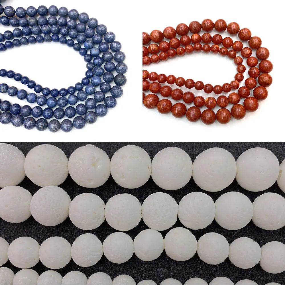 

Natural Sponge Coral Necklace Beads 6-20mm Round Spacer Beads Charm Jewelry Making DIY Bracelets Necklaces Earrings Accessories