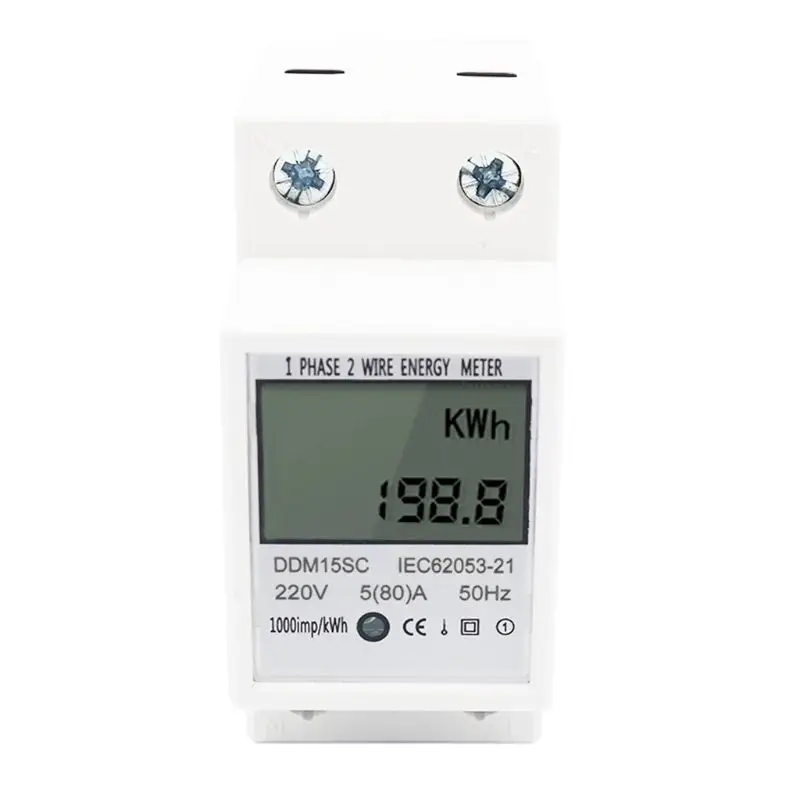 

Power Meter Single Phase Energy Meter Electricity Usage Voltmeter Ammete