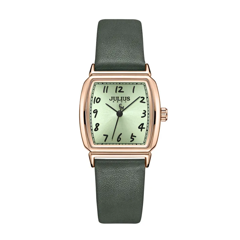 

Lady Women's Watch Japan Quartz Elegant Classic Fashion Big Numbers Hours Real Leather Clock Girl Birthday Gift Julius Box