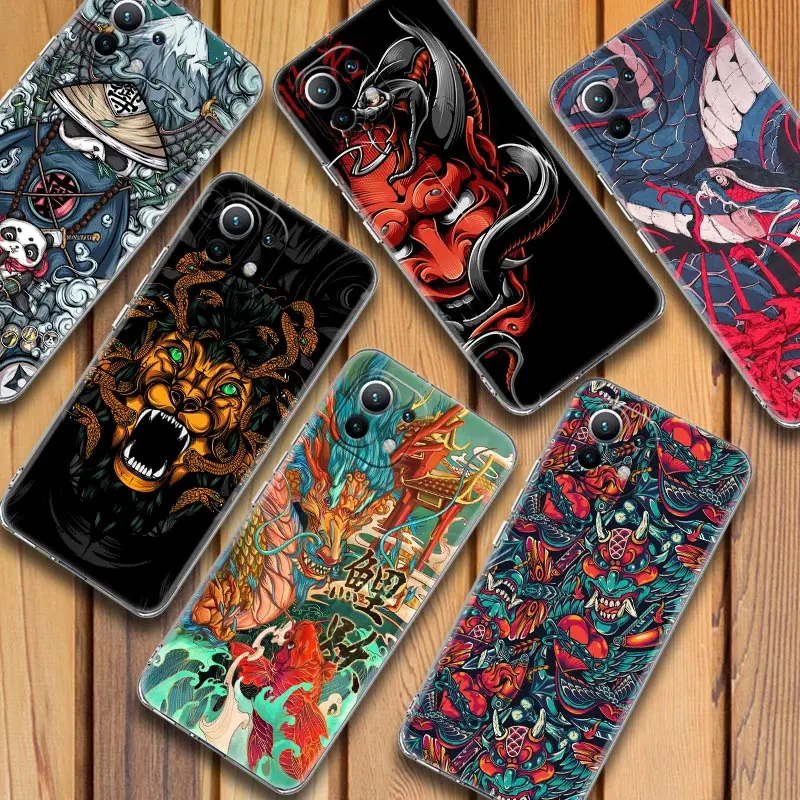 

Case For Xiaomi Mi 11 Note 10 9 9T 12 Pro Lite Poco X3 F3 M3 Clear Cases For Redmi 9 9A 9C 10 Japanese Style Art Samurai Fundas
