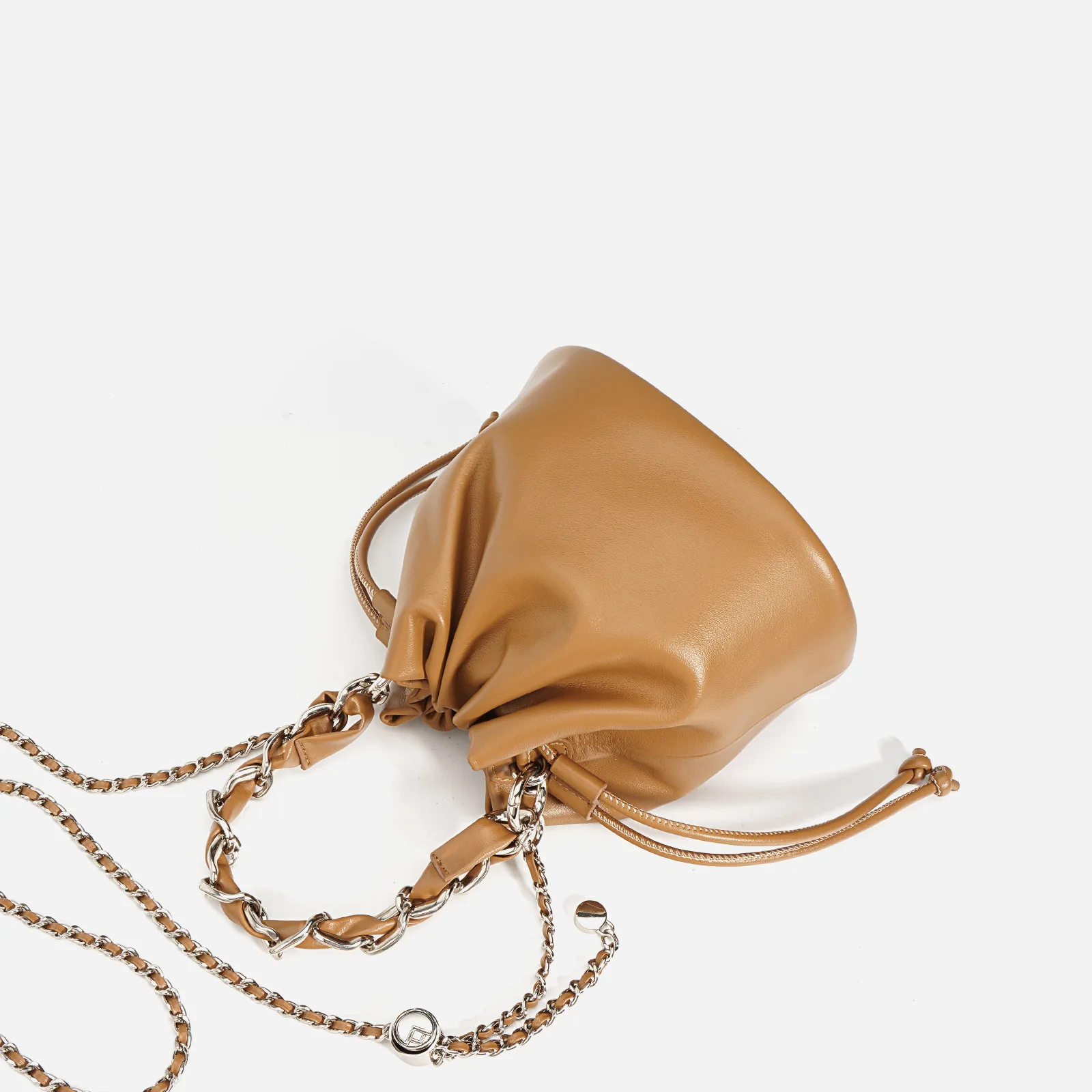 2023 New Arrival Genuine Leather Bucket bags for women High-end Drawstring Shoulder Bag with Chain Versatile Handbags