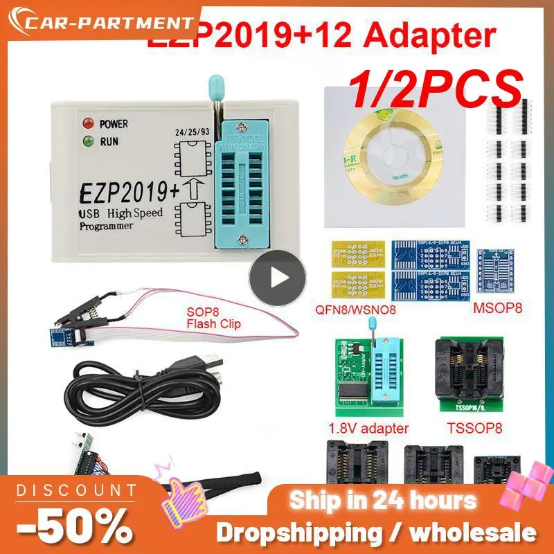 

1/2PCS 2019 EZP2019+ High-speed USB SPI Programmer EEPROM minipro adapter with 15 adapter