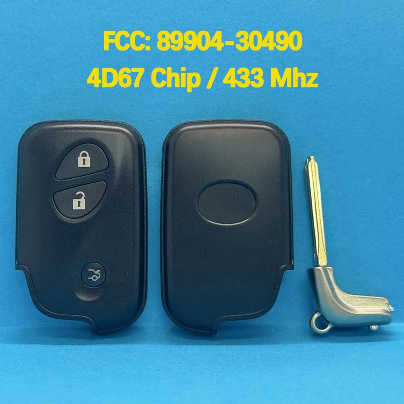 

CN052029 Послепродажный 3-кнопочный смарт-ключ FCC 89904-30490 4D67 Чип 433 МГц Keyless Go для Lexus Gs300 Gs350 Gs430 Gs460 Gs450H