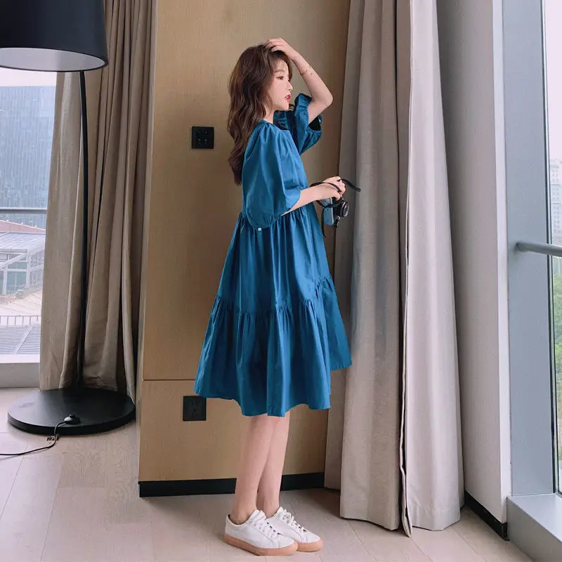 

Summer Vintage Women's Bubble Sleeve A Dress