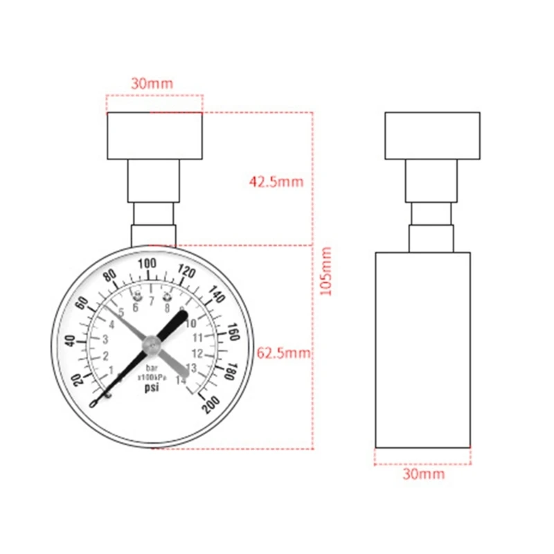 2 4-дюймовый циферблат промышленный манометр внутренняя часть из латуни корпус