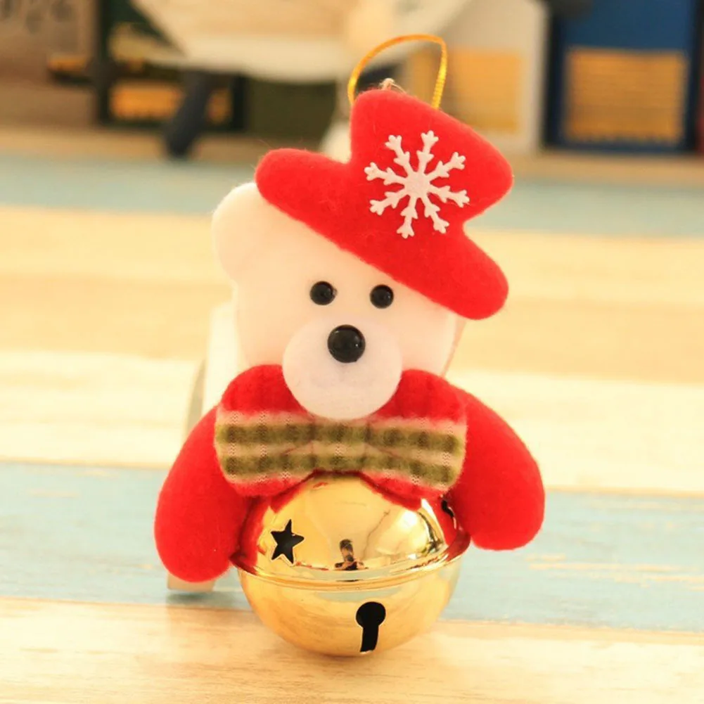 

Brand New Christmas Doll Pendants Multycolour Non-woven Fabric Ornament Santa Claus Snowman 1Pcs Bear Doll Bell