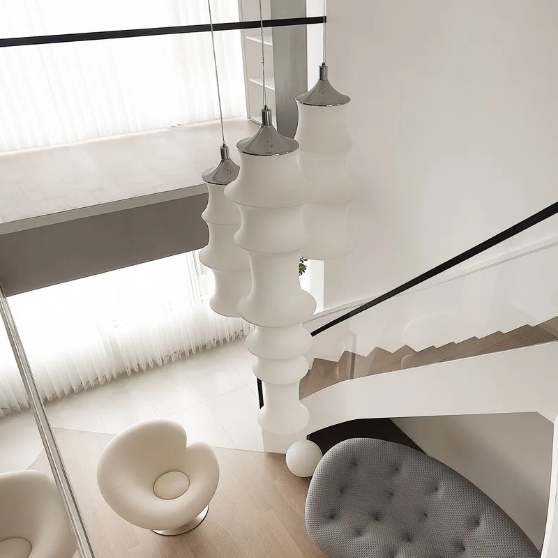 Итальянский дизайнерский тканевый шелковый подвесной светильник Вертикальный