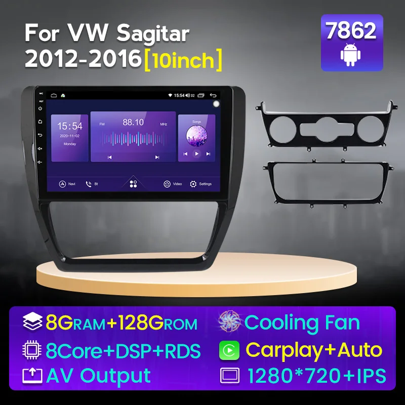10 'ɸG + 128G Автомобильная Android все в одном интеллектуальная система для Volkswagen VW