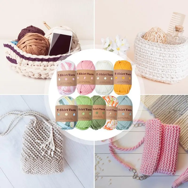 

Polyester Soft Thick T-Shirt Yarn Wool For Hand Knitting Blanket Carpet Handbag Crochet Cloth Threads For Knitting