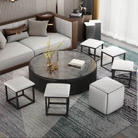 five in one coffee table short stool combination multifunctional dining chair stackable space saving sofa living room cube
