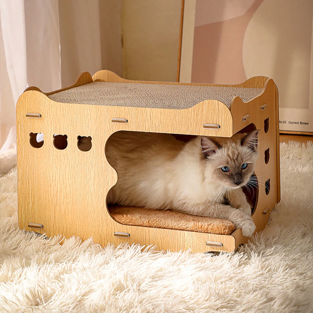 

Kitten Single-layer Cat Nest Cat Mat Thickened Corrugated Paper House Cat Scratching Board Grinding Claw Toy Detachable