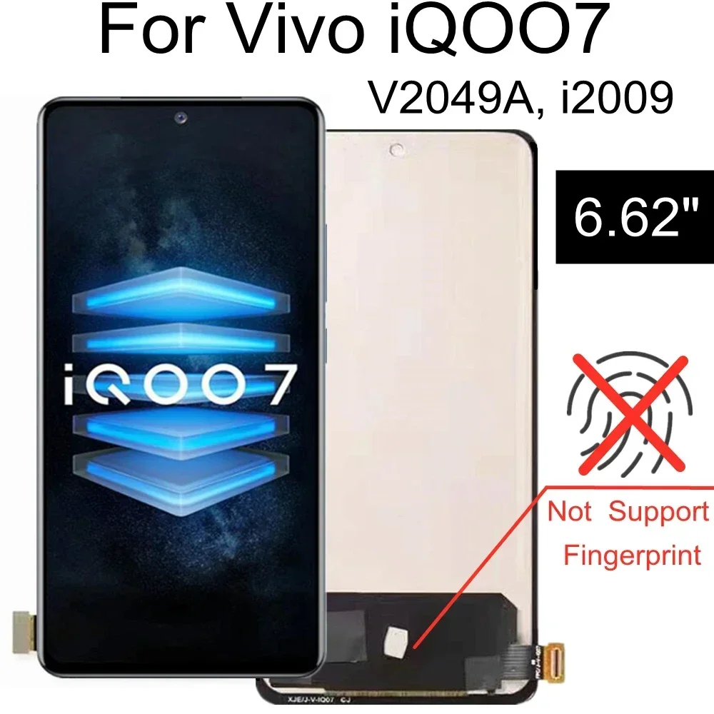 6 62 &quotTFT ЖК-дисплей для Vivo iQOO7 V2049A I99 дигитайзер сенсорного экрана в сборе замена iQOO
