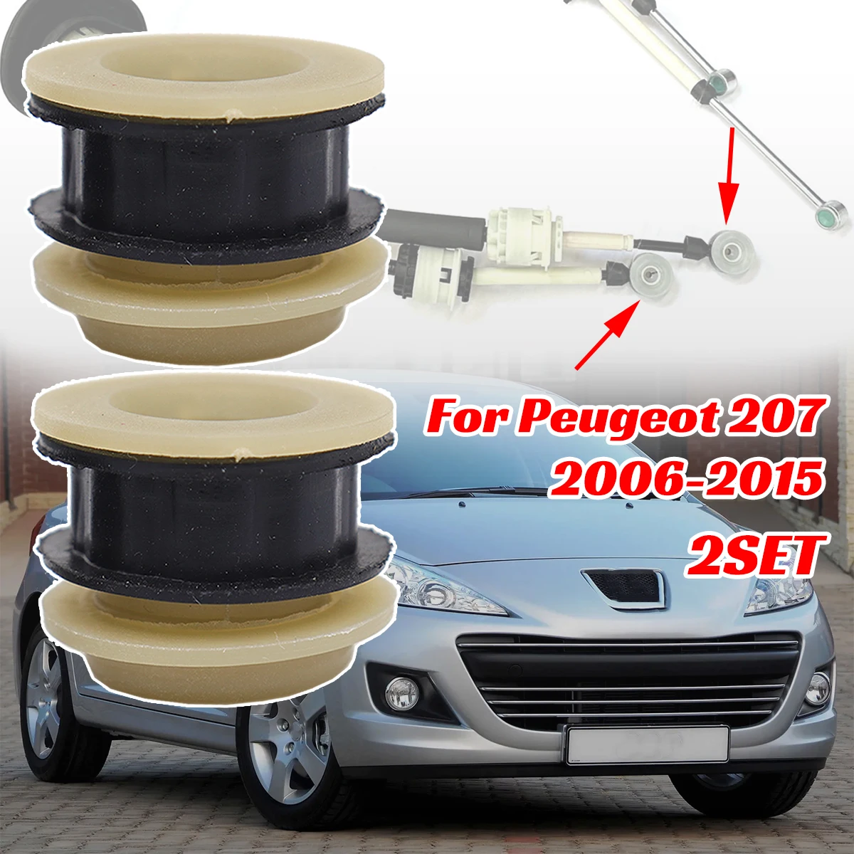 

2 шт. ручной трос переключения передач, рычаг переключения передач, втулка шатуна для Peugeot 207 2006 2007 2008 2009-2015 CC SW