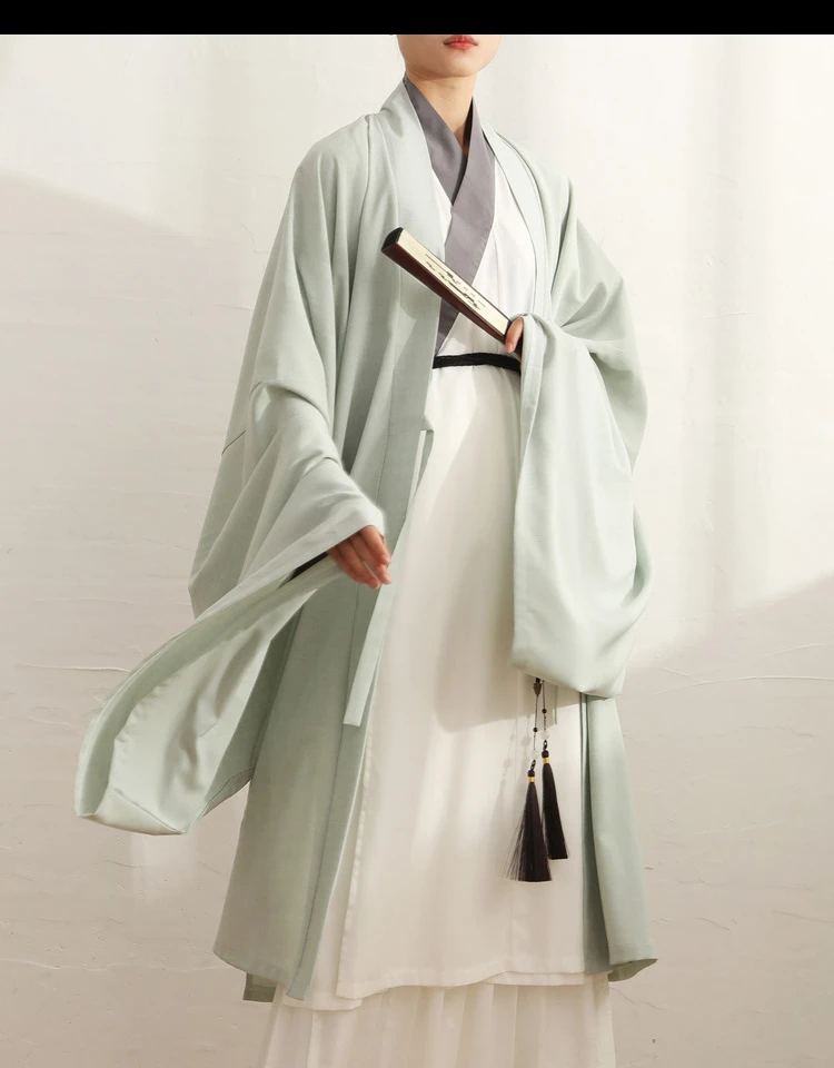 Song Hanfu Long Sleeved over-Dress Placket Cross Collar Robe