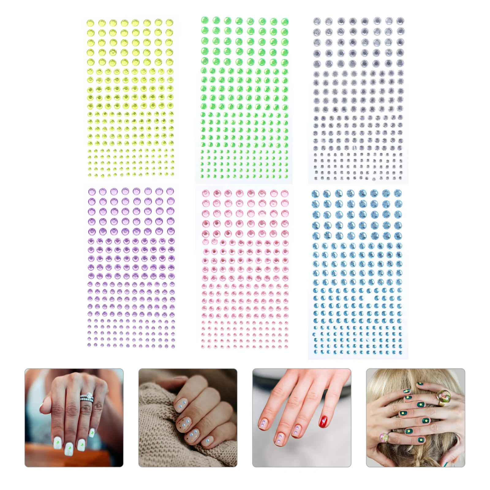 

Самоклеящиеся наклейки для детей, украшения для лица, макияж, драгоценные камни, поделки, искусственные акриловые ногти