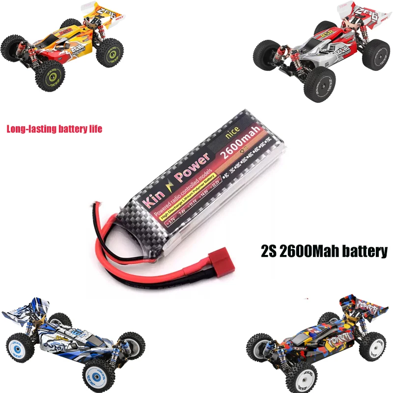 WLtoys 124007 124019 104009 144001 7,4 В 2S 2600 мАч 25C Обновление Lipo Батарея Радиоуправляемые автомобили для взрослых автомобильные аксессуары Зарядное устройство с двумя портами (art.: 3920d22010618) - 3920d22010618