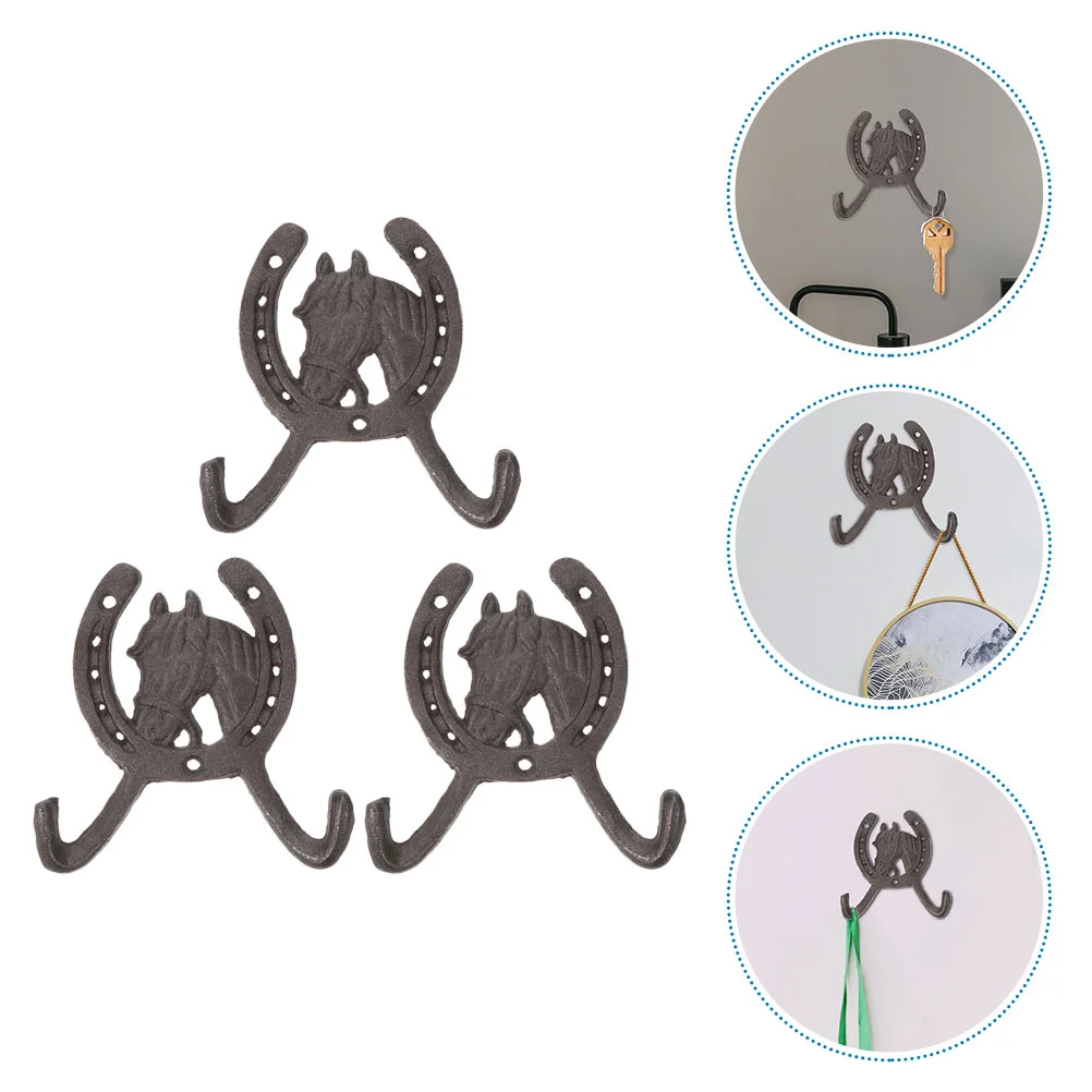

Hook Wall Hooks Horseshoe Coat Hanger Horse Iron Metalentryway Key Cast Clothes Towel Mounted Utility Decorative Shoes Farmhouse