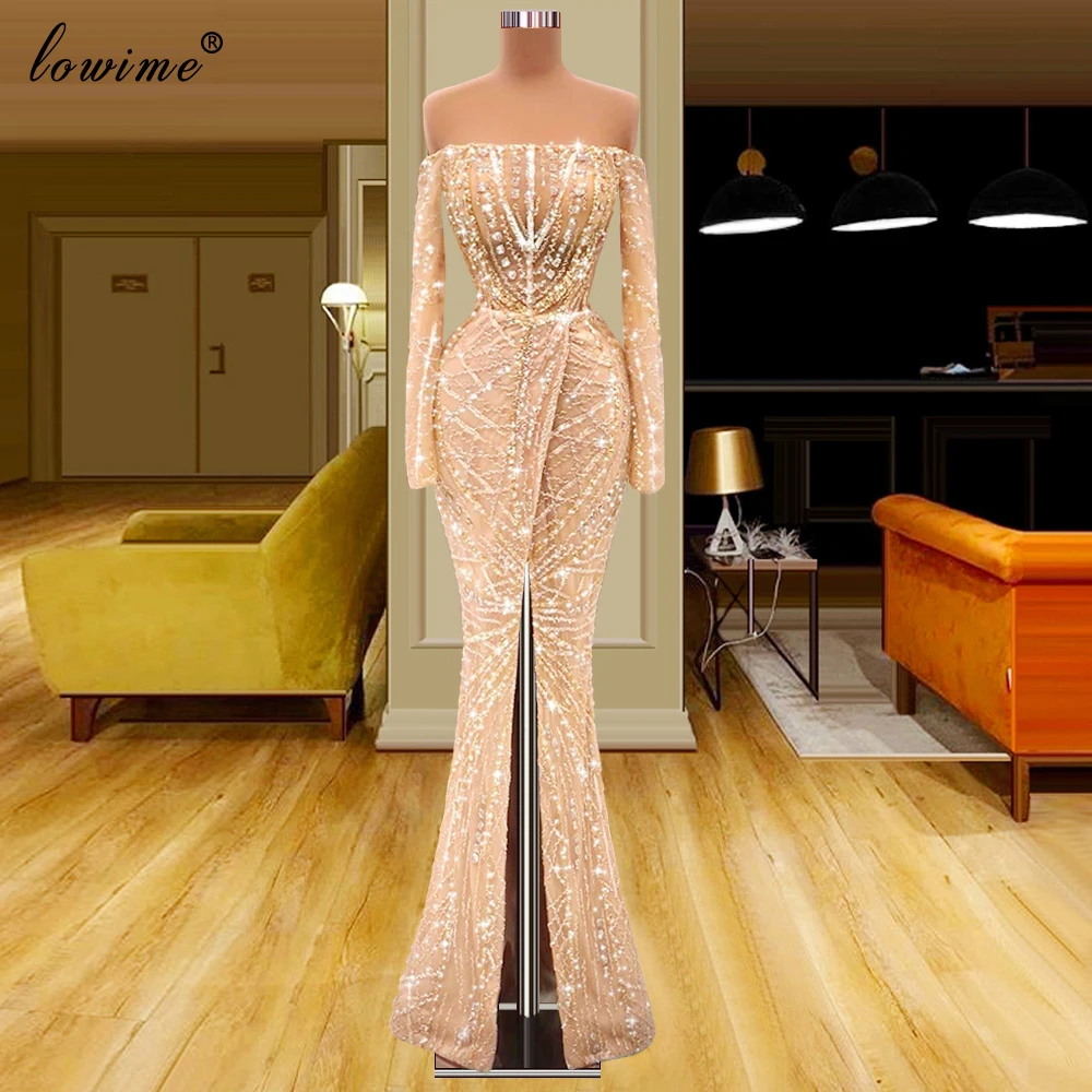 

Vestidos De Fiesta Champagne Glitter Prom Dresses Off Shoulder Strapless Evening Dresses Long Elegant Wedding Party Dresses