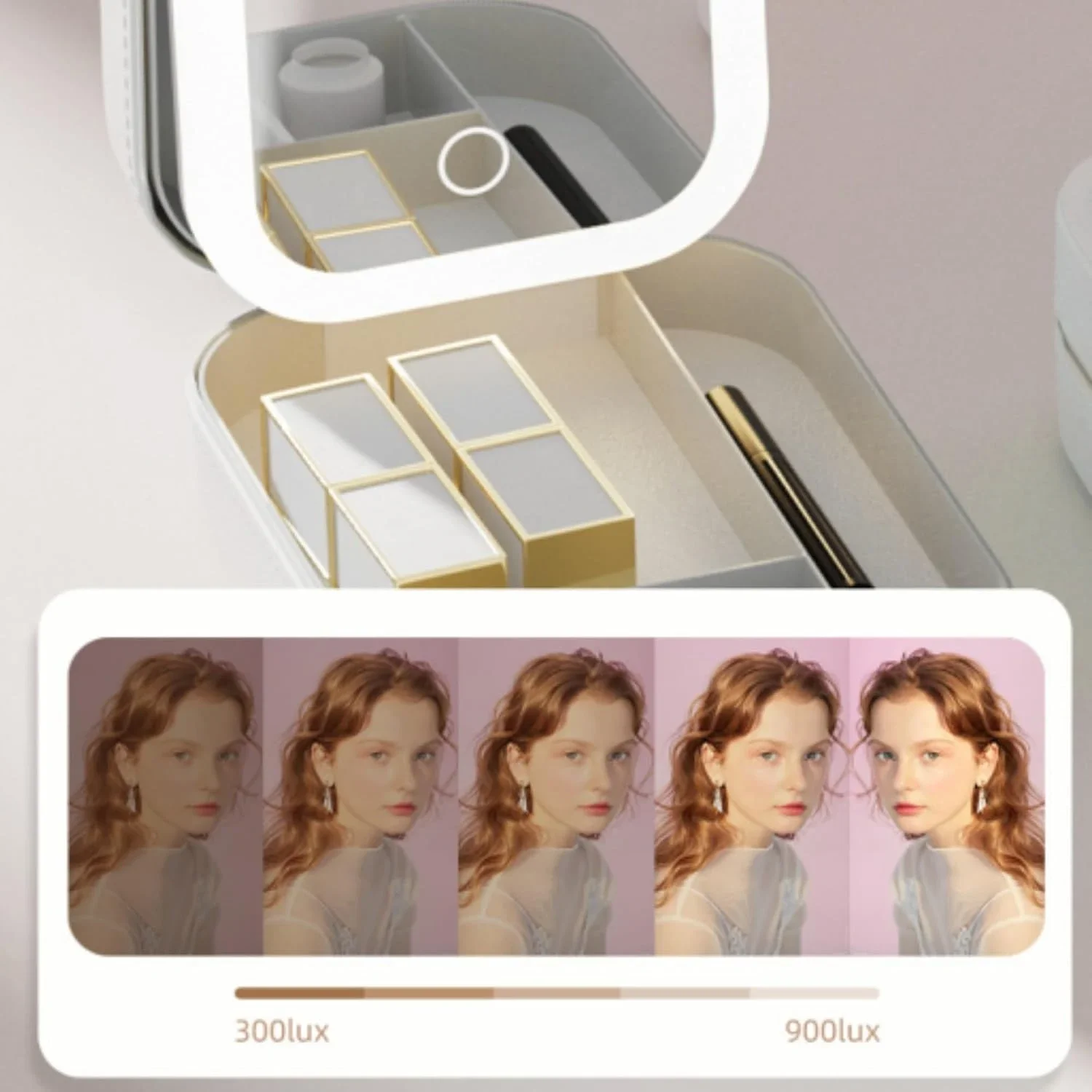 Регулируемое трехцветное зеркало для макияжа путешествий портативный