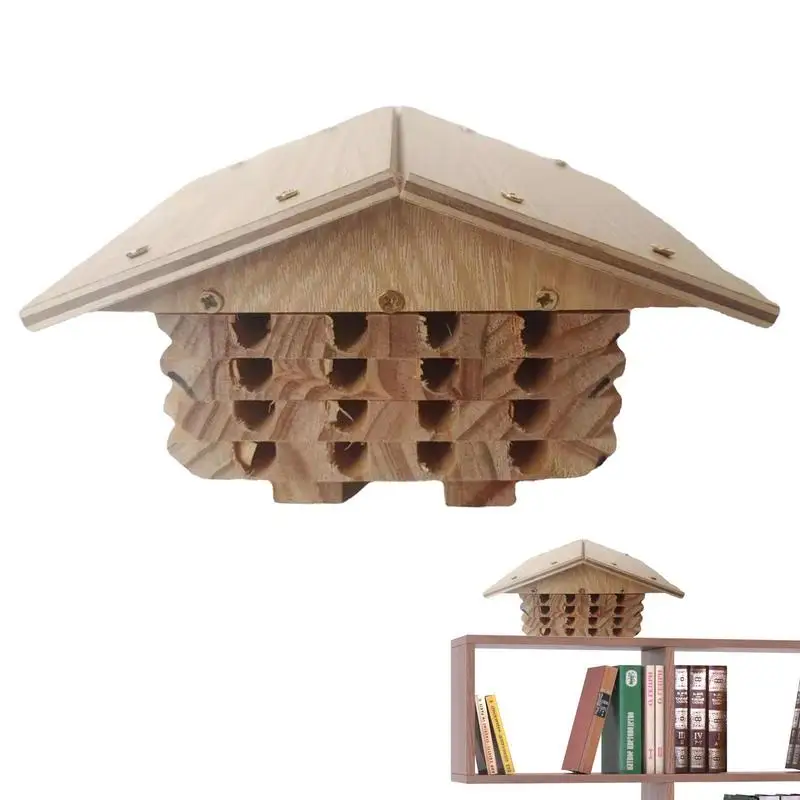 

Wooden Bee Hive Mason Bee House Bee Hive For Pollinating Bees Outdoors Made Bamboo Bee Hive For Bees Butterflies And Ladybugs