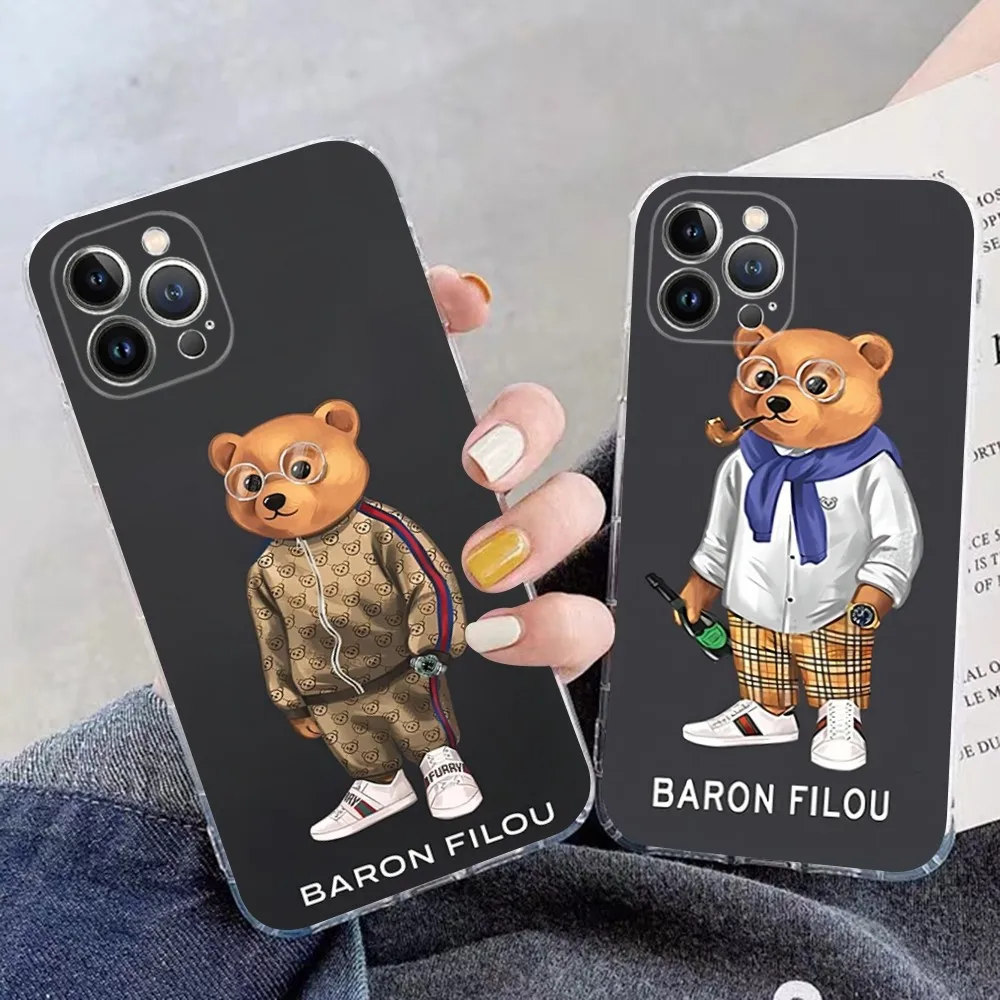 Fashion B-Baron F-Filou Bear Phone Case Silicone Soft for iphone 16 15 14 13 12 11 Pro Mini XS MAX Plus X Cover