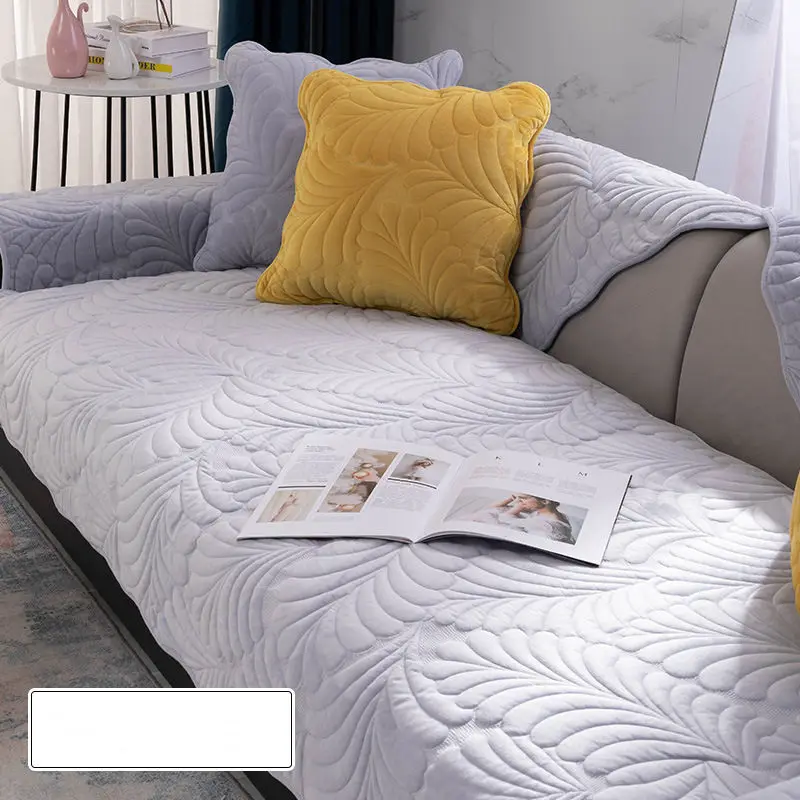 

Простой эластичный жаккардовый плюшевый чехол для дивана в скандинавском стиле всесезонный Универсальный угловой нескользящий чехол для ...