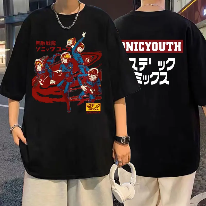 

Limited 1992 Sonic Youth The Hysteric Japan Tour Graphic T Shirt Short Sleeve Male Oversized Tees Men Women Vintage Rock T-shirt