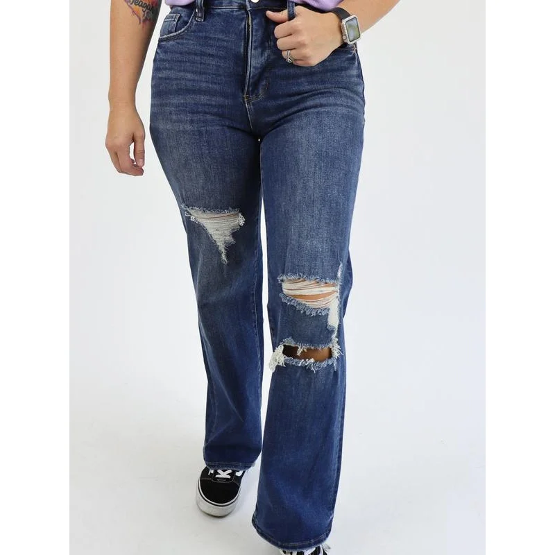 Джинсы с широкими штанинами для живота от RFM