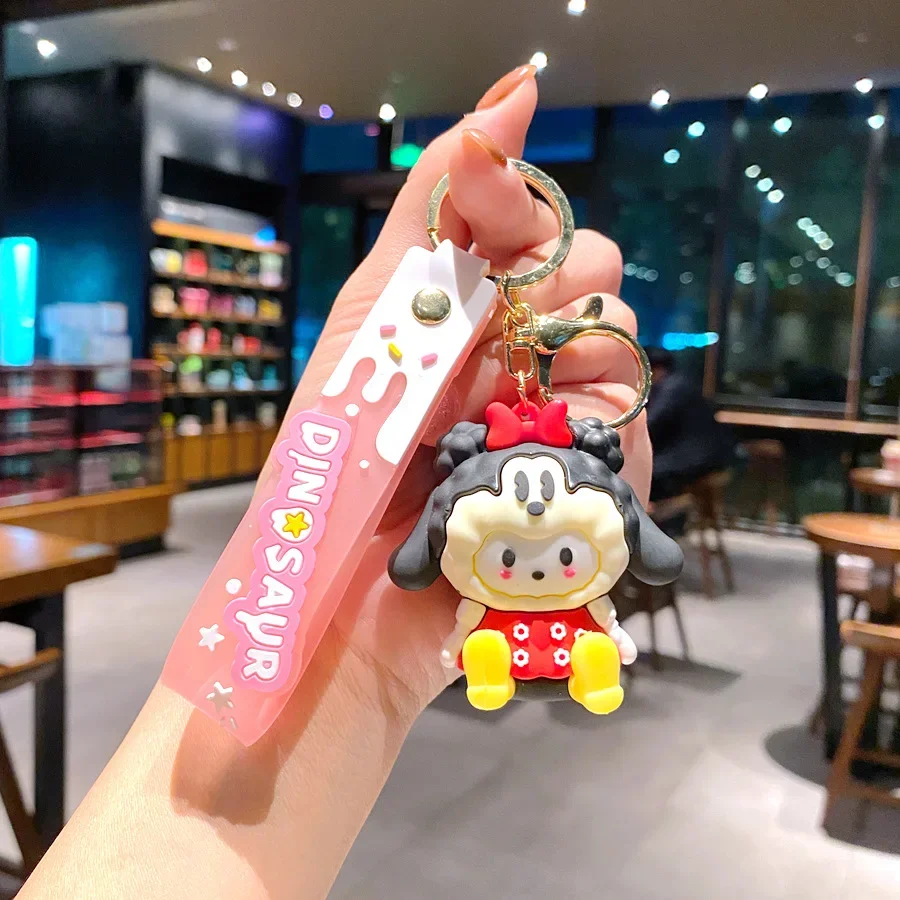 Силиконовый брелок Sanrio Kuromi модный 3D-брелок в стиле панк для рюкзака подвесные
