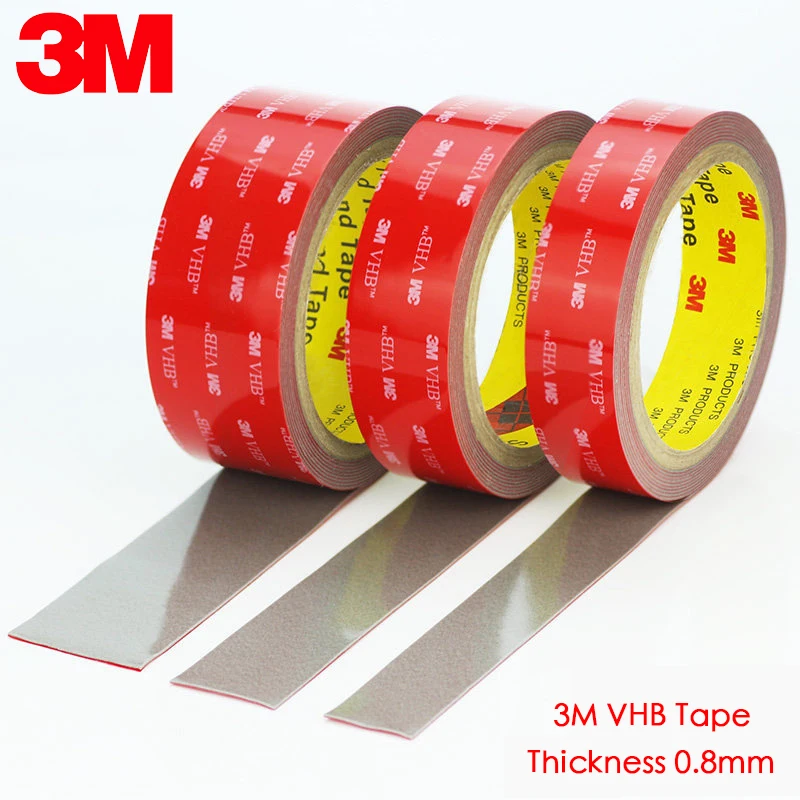 

3M Heavy Duty For Car VHB Strong Sticky Double Sided Tape Adhesive Anti-Temperature Waterproof Thickness 0.8mm Office Decor Home