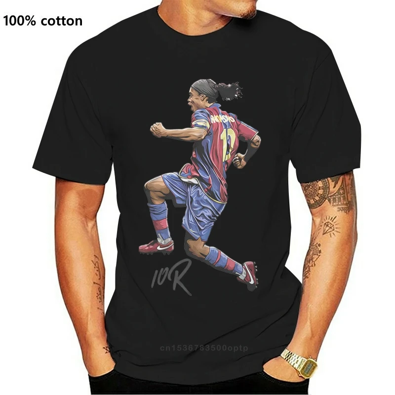

Camiseta de Ronaldinho para hombre, camisa с высококачественным изображением «R10», de verano, 2019