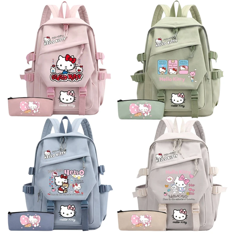 

Sanrios аниме HelloKittys мультфильм милый большой вместительный дорожный рюкзак для детей студентов канцелярские принадлежности сумка для хранения книг школьный рюкзак