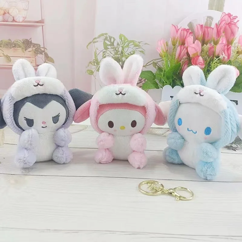 

Sanrio Baby Rabbit Series Kawaii My Melody Kuromi Cinnamoroll Pom Purin Pachacco KT Plush Toy Anime Stuffed Animals Cute Plushie