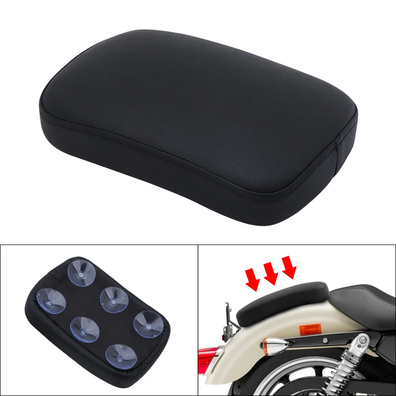 

Мотоциклетный задний пассажирский коврик с 6 присосками, черная подушка Pillion для Harley, Honda, Yamaha, Kawasaki, Suzuki Triumph, универсальный