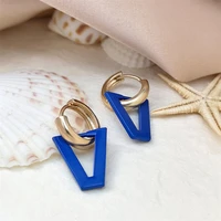 wesparking emo gold plated drop dangle huggie earrings for women open geometric charm free shipping items fashion jewelry