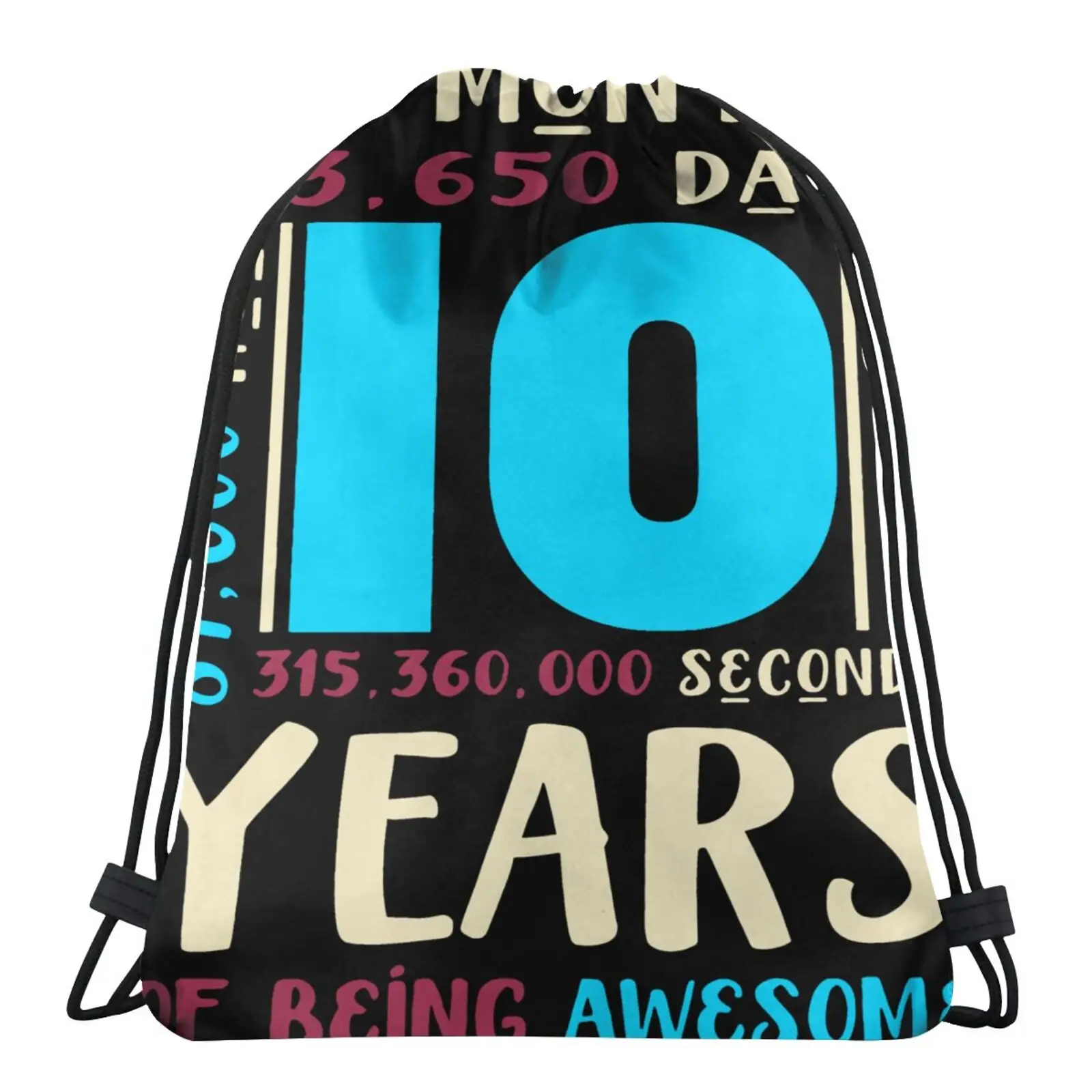 

10Th Birthday Ten For 10 Years Bag Cute Bag Makeup Bag Canvas Bag Custom Tote Bag School Change Bag Gym Bag Children Shoes Bag
