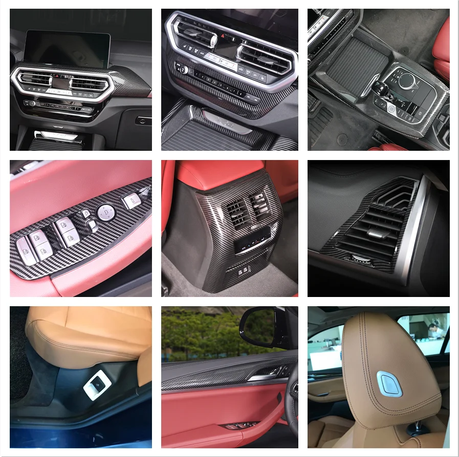 

For BMW X3 G01 2022 2023 Accessories LHD Car Gear Shift Knob Central Handbrake Covers Interior Auto Accessories Stickers Trim