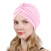women cotton twist sytle turban muslim head wrap indian beanie islamic hijab plain arab hat bandana hair care chemo cap turbante
