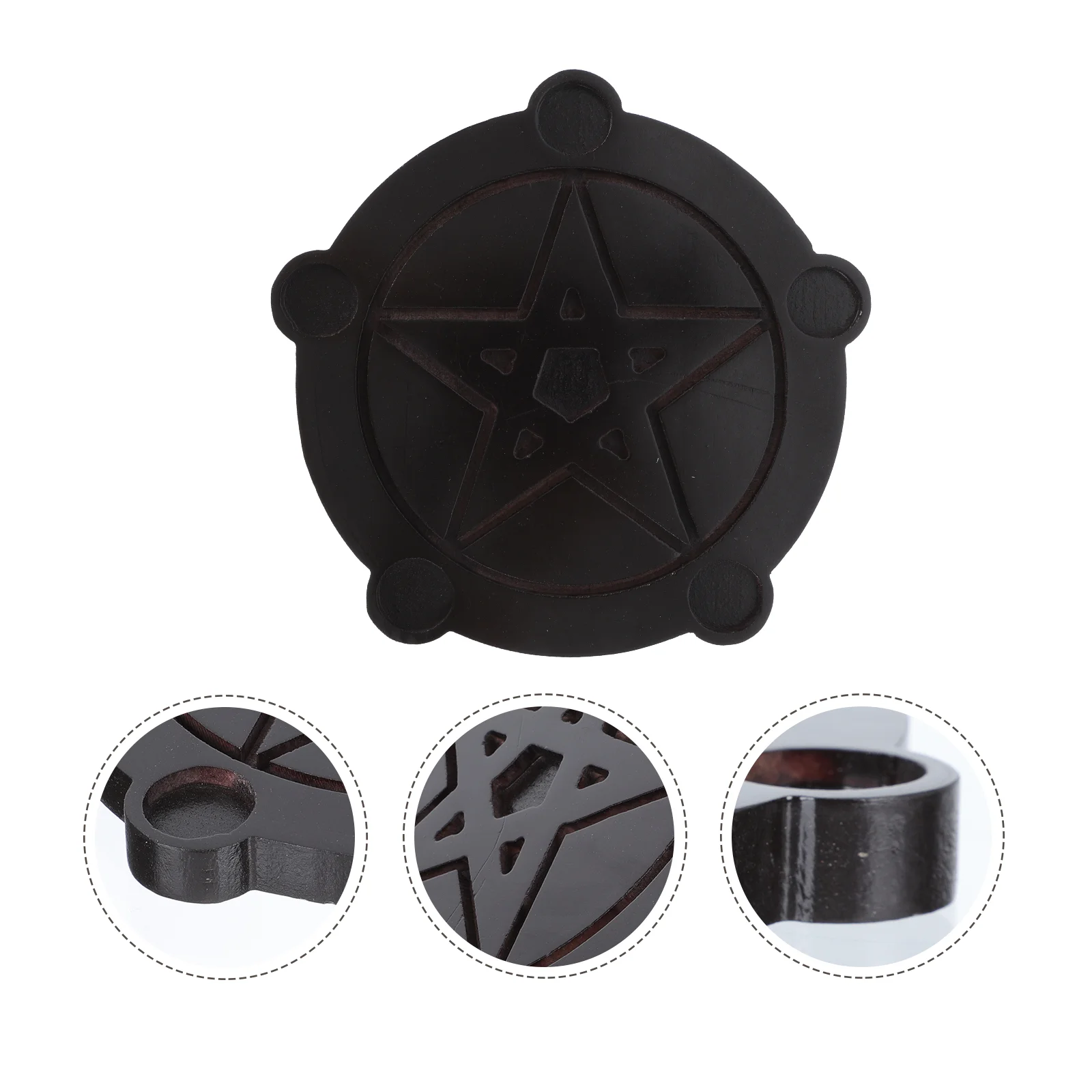 

Holder Candlestick Tealight Catholic Altar Pentagram Tray Star Plate Retro Holders Witch Candlesticks Stand Tary Wooden