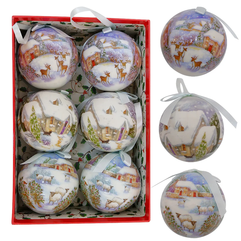 

6PCS Xmas Tree Hanging Ball Ornament Decorations Gift New Year Navidad Eazy Hang Ball Bauble DIY Xmas Party Christmas