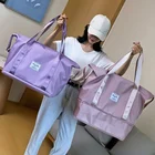 Вместительная складная сумка для хранения, портативные дорожные сумки для фитнеса, водонепроницаемая сумка-тоут, ручная сумка, спортивный набор розовых женских вещей