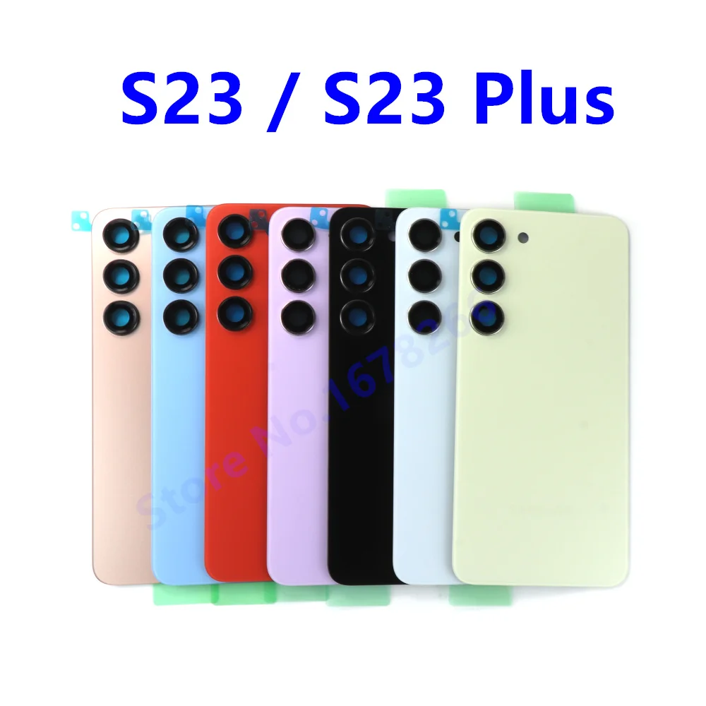 

For Samsung Galaxy S23 Plus S911 S916 Back Battery Cover Rear Door Housing Rear Case S23+ With Camera Glass Lens Back Panel