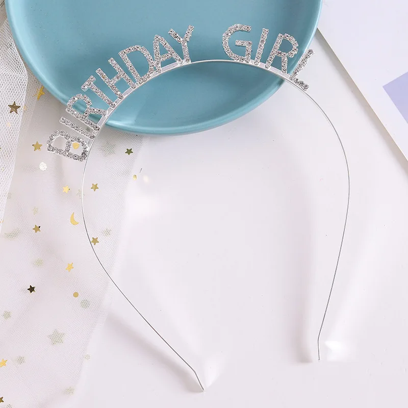 

1pcs Birthday Girl Headbands Kids Women Alloy Headwear Headdress Children Crown Hairband Hair Accessories Party Supplies
