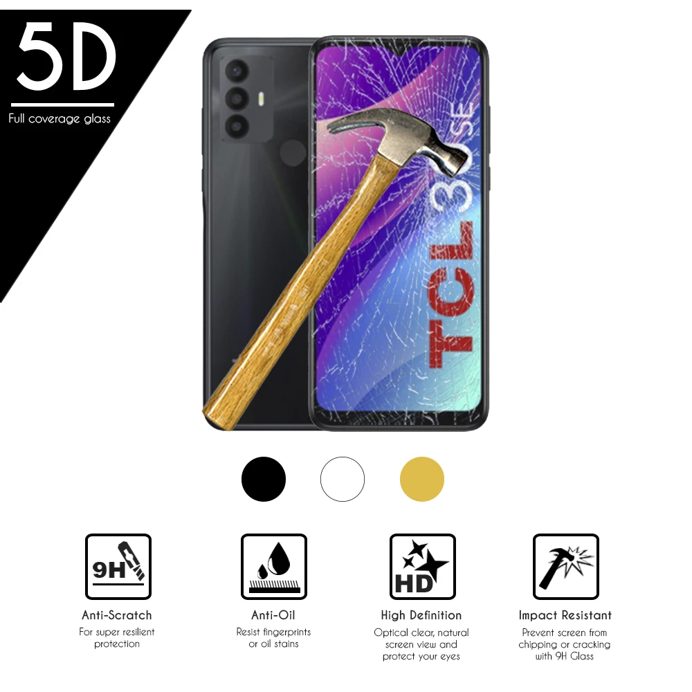 5D закаленное защитное стекло для смартфона TCL 30 SE (4G) 6 52 дюйма |