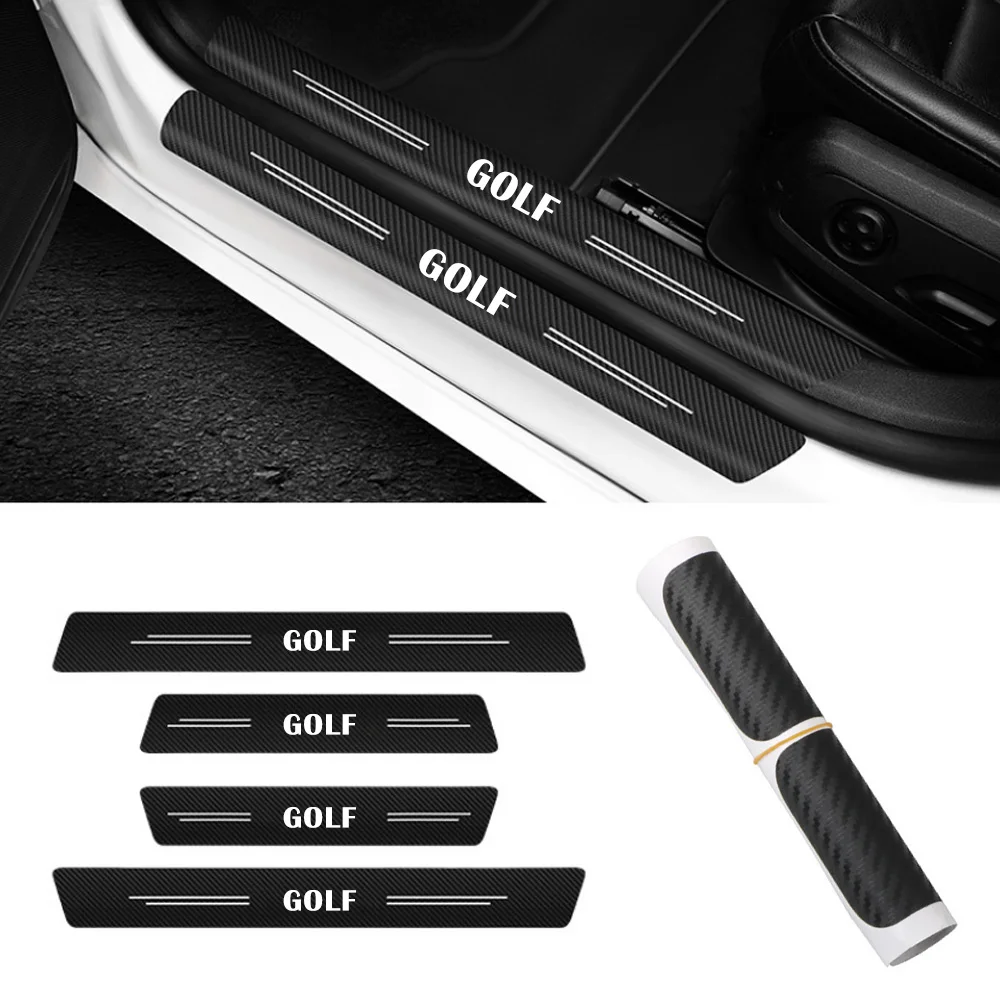 

4Pcs car door sill protector sill plate stickers For golf 4 5 6 7 8 mk4 mk5 mk6 mk7 mk8 Car Threshold Anti Scratch Accessories