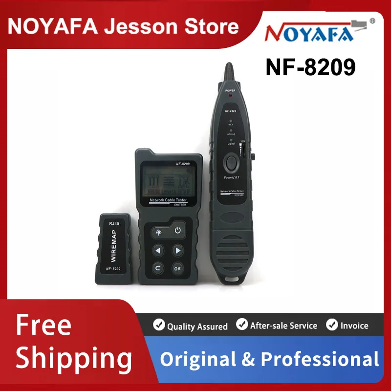 

NOYAFA NF-8209 LCD Display Measure Length Lan POE Wire Checker Cat5 Cat6 Test Network Tool Scan Cable Wiremap Tester