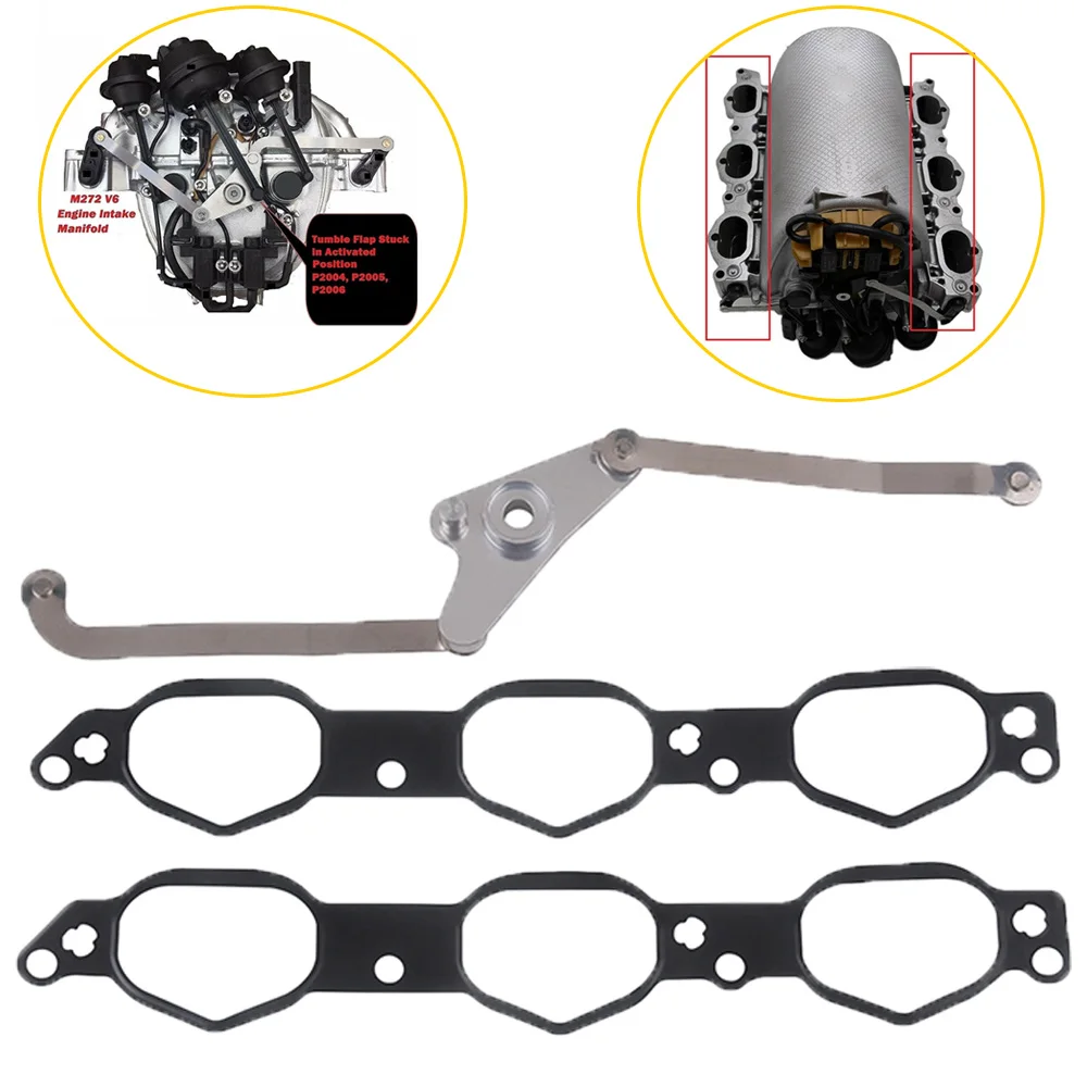

Intake Manifold Air Flap Runner Lever and Gaskets 2721402401 2721402201 for Mercedes Benz M272 M273 V6 W203 C216 C209 C207 W201
